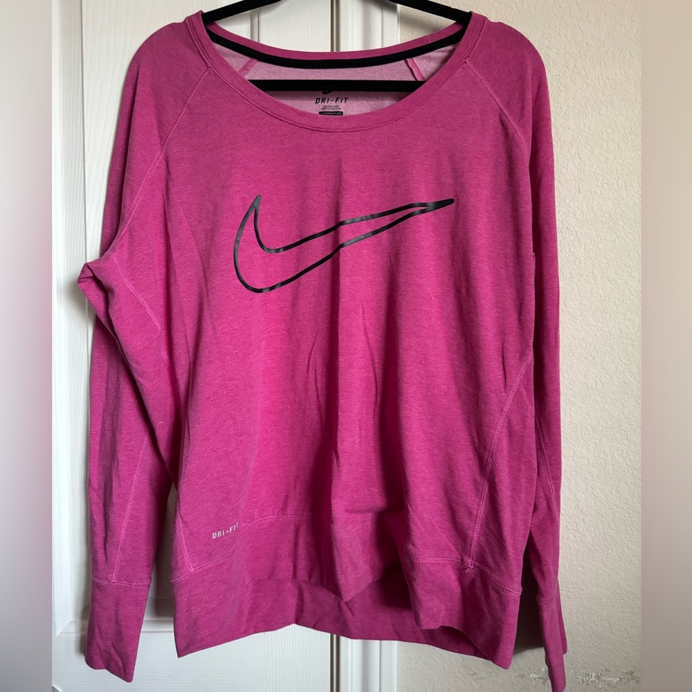 Nike Pink Dri-Fit Pullover Sweatshirt